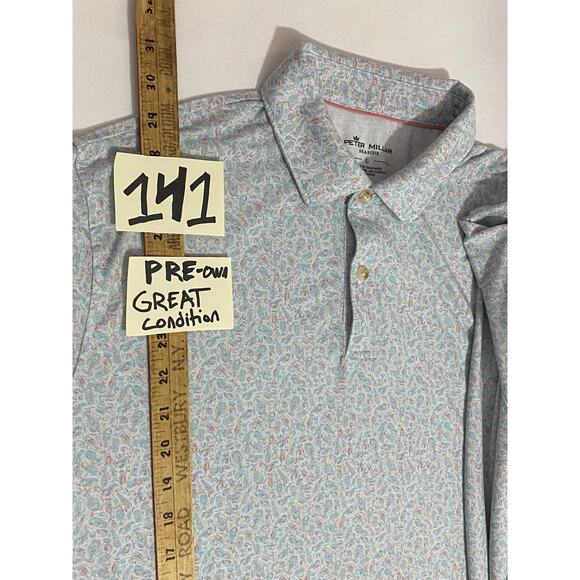 Peter Millar Polo Mens L Seaside Golf Performance Cocktail Logo - Picture 3 of 8